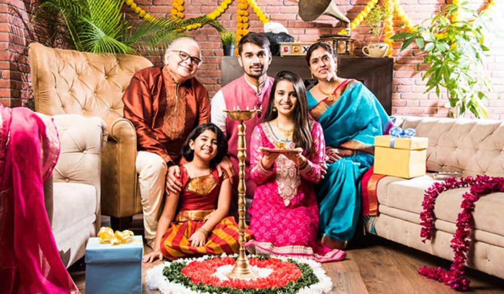 Saree with Family and Friends